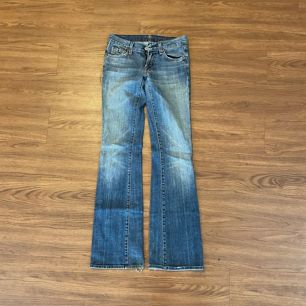 Vintage 7 for All Mankind distressed flare jeans. Size 24.